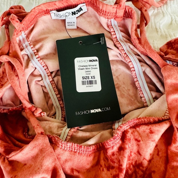 Fashion Nova Chelsea Coral Mineral Wash Mini Dress - Picture 14 of 14